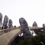 Golden Hands Bridge in Ba Na Hills in Vietnam