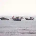 Boote auf dem Meer in Da Nang