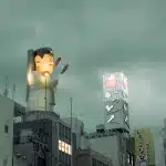 Werbe-Figur auf Gastronomie Gebäude in Dotonbori
