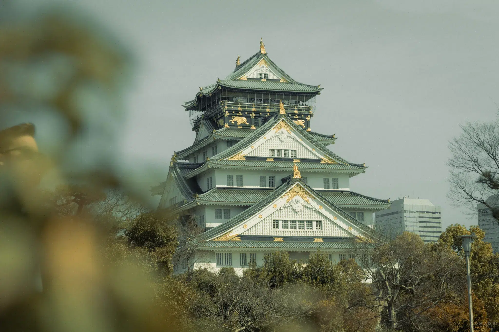 Osaka Castle in Osaka, Japan.