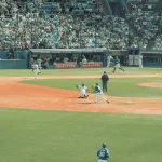 Baseball Spieler im Stadion beim Spielen