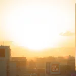 Sonnenuntergang aus dem Einkaufszentrum Shibuya Hikarie