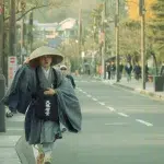 Die Straßen von Arashiyama am frühen morgen gegen 8 Uhr.