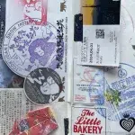 Erinnerungen in einem Notebook mit Stempel aus Japan