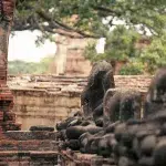 Reihe von Buddha Statuen im Wat Mahathat