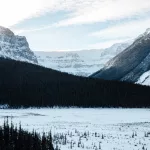 Blick auf den Stutfield Gletscher als Teil des Columbia Eisfeld in den Rocky Mountains