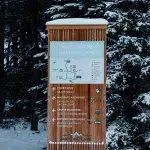 Schild mit Beschreibungen vom Maligne Lake am Eingang