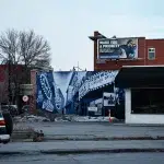 Wandmalerei an einem Gebäude in Inglewood