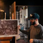 Craft Beer Tour, wo der Guide Chad was zur Geschichte anhand eines Bildes erzählt