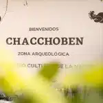 Schild von Chacchoben, einer archäeologischen Zone auf der Yucatán Halbinsel im Bundesstaat Quintana Roo