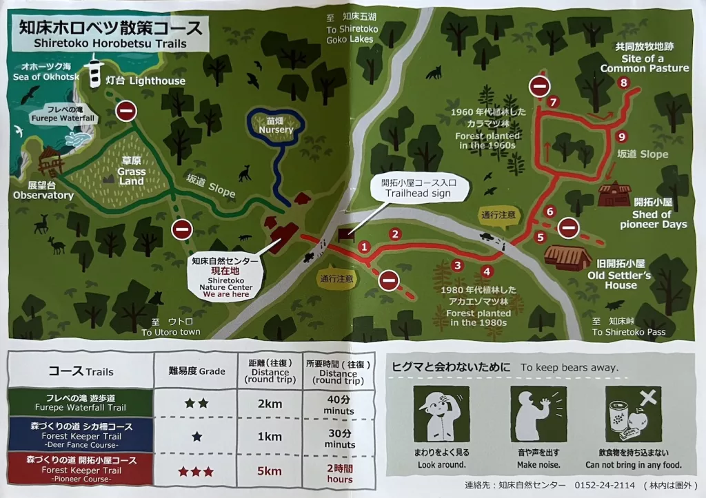 Bild der Horobetsu Trails Karte in Shiretoko